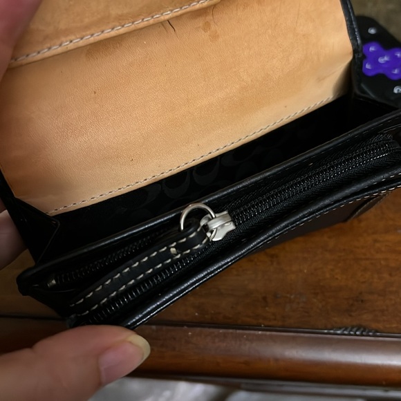 🌺 COACH BIFOLD BLACK LEATHER BUCKLE WALLET - Picture 10 of 10